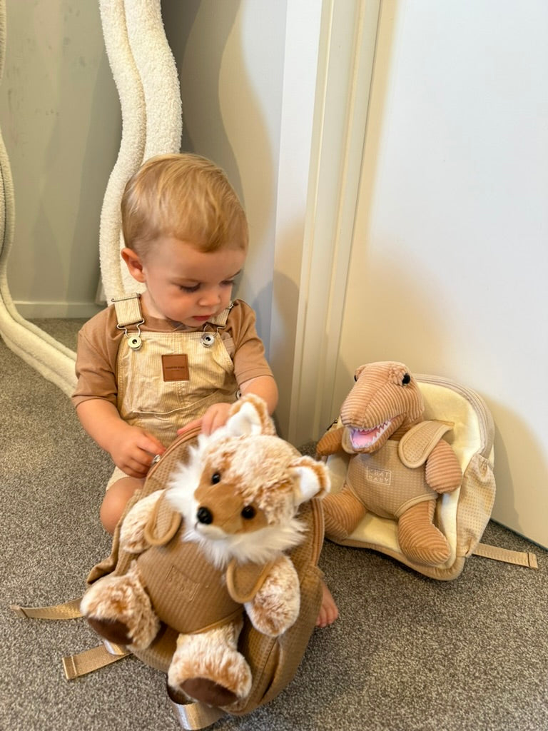Beige Dinosaur backpack
