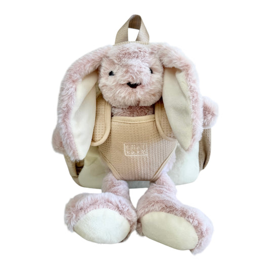 Pink bunny with beige Kids Backpack | Toddler Backpack NZ