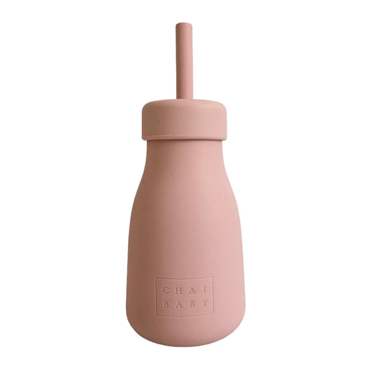 Pink Silicone Kids Smoothie Bottle | Chai Baby NZ