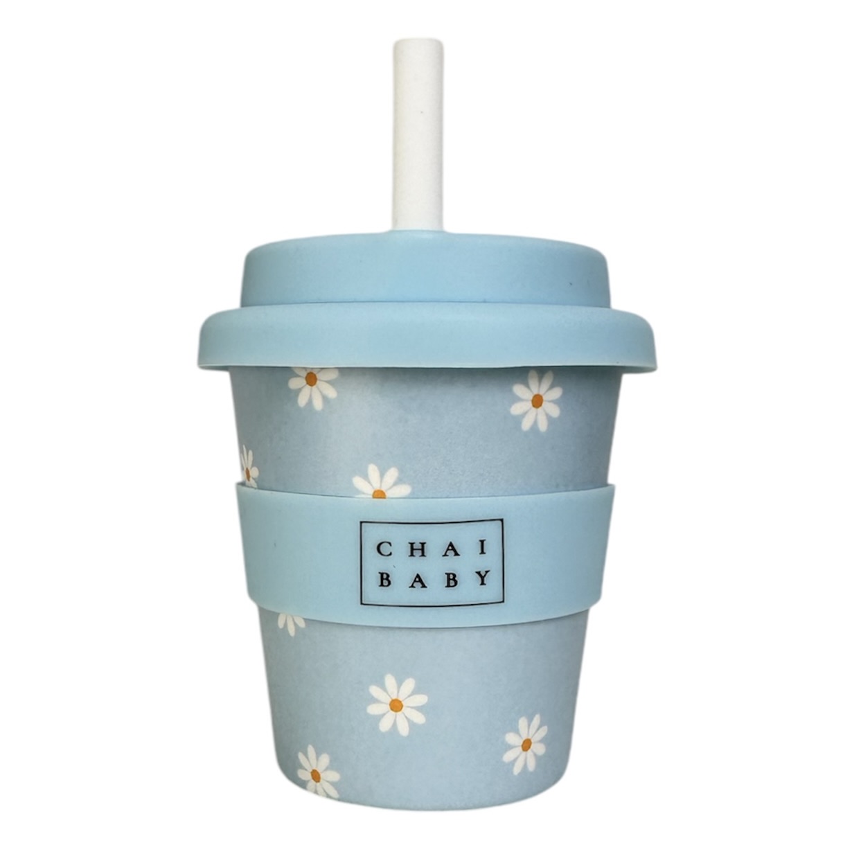 Blue daisy babyccino and fluffy cup