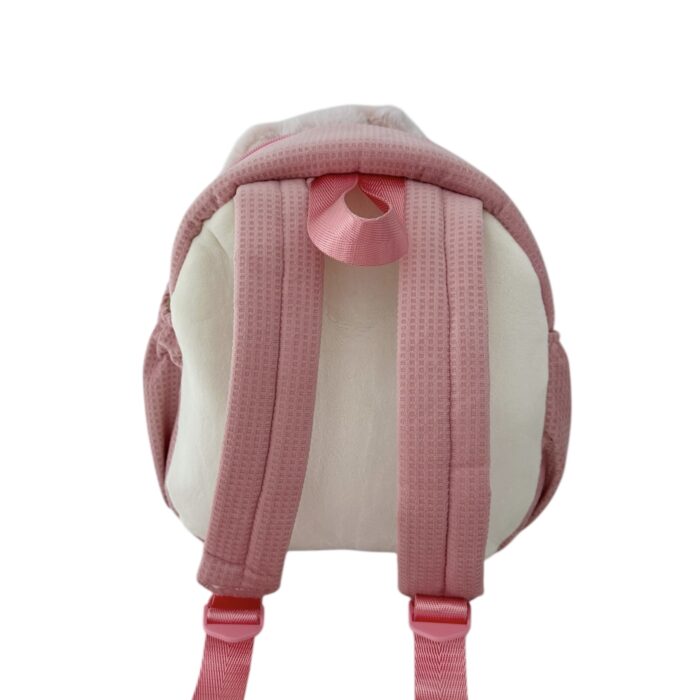 Pink bunny backpack with harness